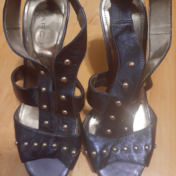 Navy Studded Heels - Picture 1 of 6